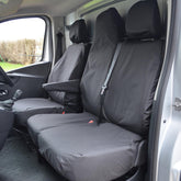 Renault Trafic 2014 On - Vauxhall Vivaro 2014-2019 - Tailored Front Folding Seats Seat Covers - Black